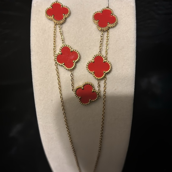 CLOVER NECKLACE AND BRACELET SET - Picture 2 of 4